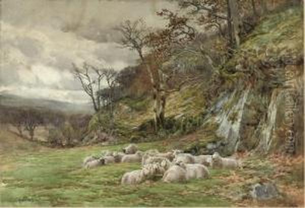 Sheltering From The Storm Oil Painting by Charles James Adams