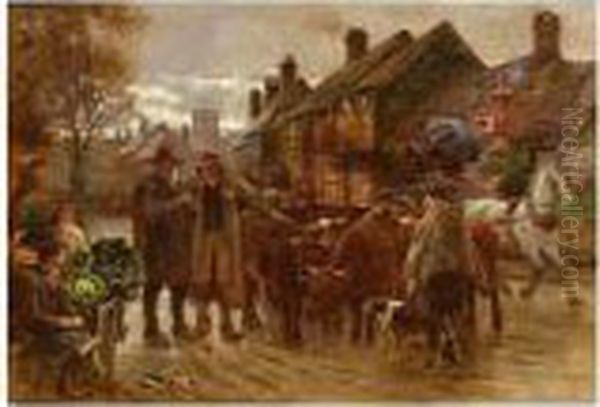 On The Way To Market Oil Painting by Charles James Adams