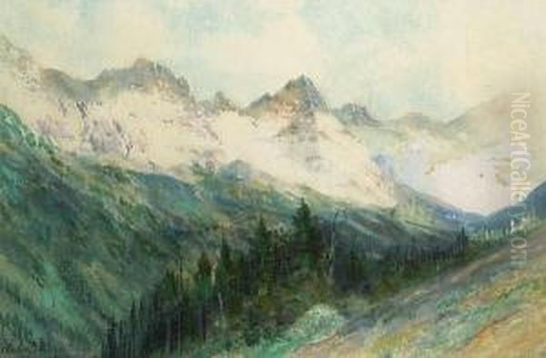 The Colorado Rockies Oil Painting by Charles Partridge Adams