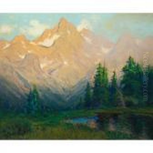 Raweah Peaks Oil Painting by Charles Partridge Adams