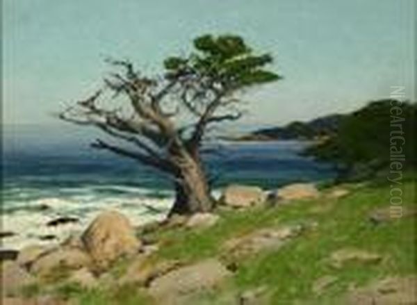 17-mile Drive, Near Carmel, Calif. In Spring Oil Painting by Charles Partridge Adams