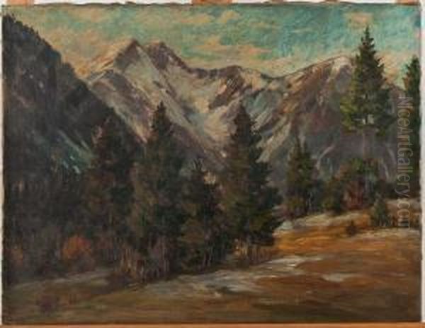 Mountain Landscape Oil Painting by Charles Partridge Adams