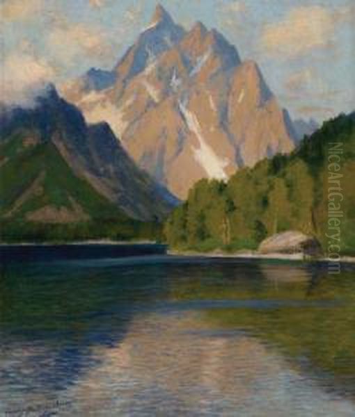 Grand Teton From Jenny Lake by Charles Partridge Adams