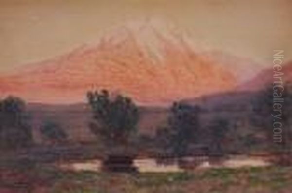 Sunset On Mt.sopris Oil Painting by Charles Partridge Adams