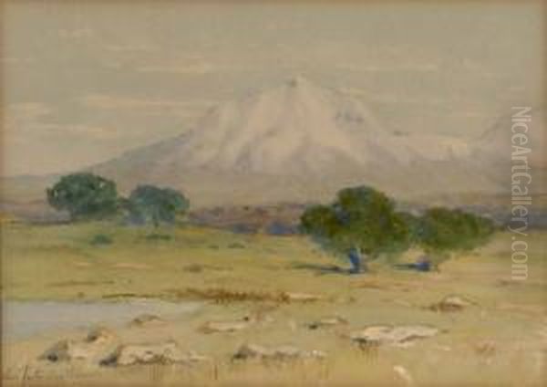 East Spanish Peak Oil Painting by Charles Partridge Adams