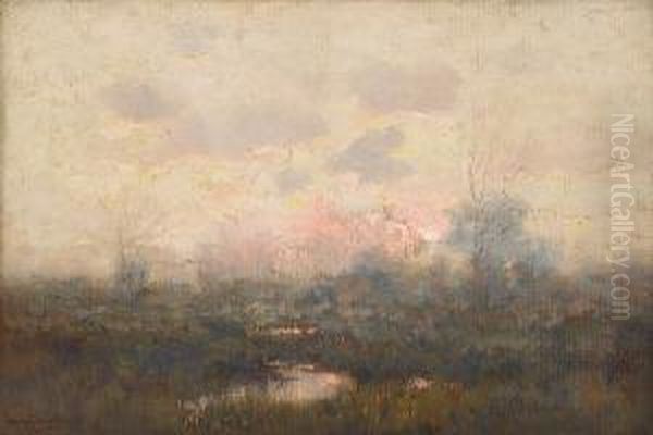 Marsh At Dusk Oil Painting by Charles Partridge Adams