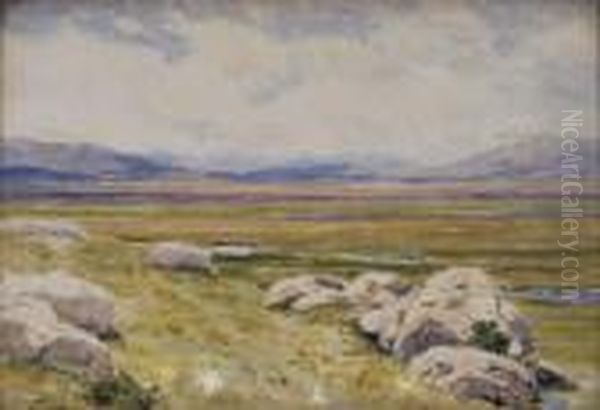 Vast Landscape Oil Painting by Charles Partridge Adams