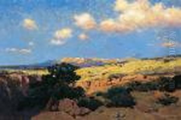 Late Afternoon Southwest Oil Painting by Charles Partridge Adams