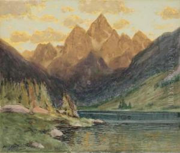 Little Lake Near The Teton Range Oil Painting by Charles Partridge Adams