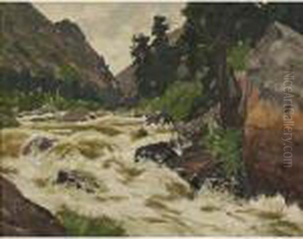 Sketch Oil Painting by Charles Partridge Adams