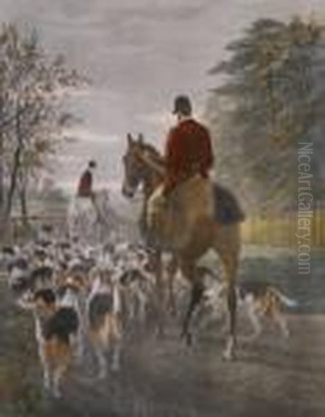 'morning - Going To Cover' & 'evening - Returning To The Kennels' (a Pair) Oil Painting by Douglas Adams