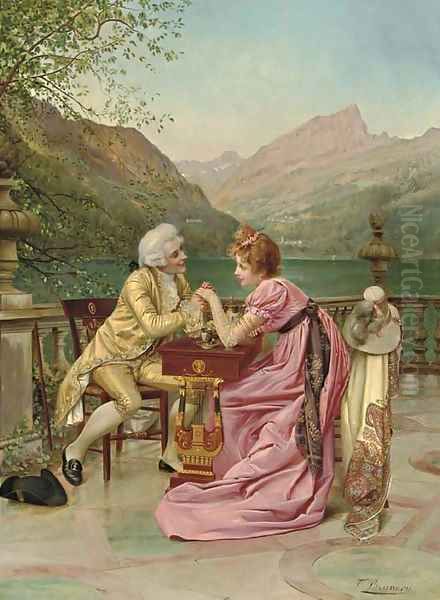 The Proposal Oil Painting by Francois Brunery