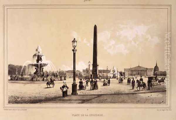 Place de la Concorde, Paris Oil Painting by Jean Jacques Bachelier