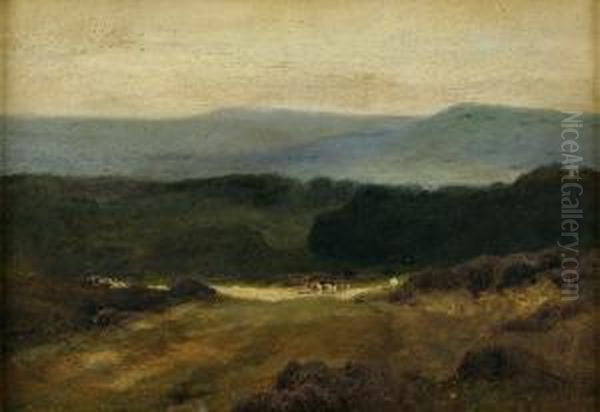 A View From Winterford, Surrey Oil Painting by John Clayton Adams