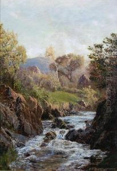 Mountain Stream Oil Painting by John Clayton Adams