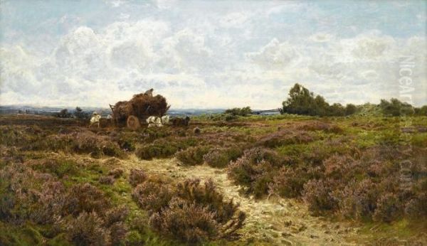 A Surrey Heath Oil Painting by John Clayton Adams