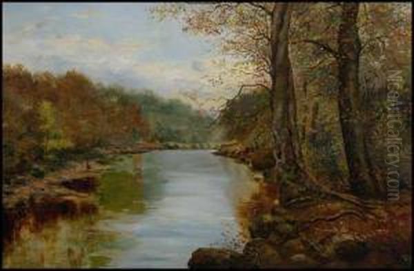 Autumn In The River Oil Painting by John Clayton Adams