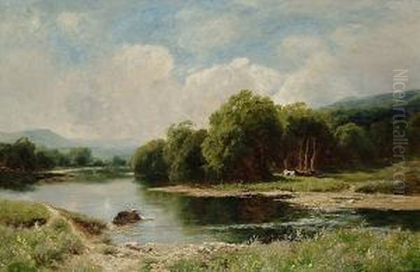 On The Llugwy, North Wales Oil Painting by John Clayton Adams