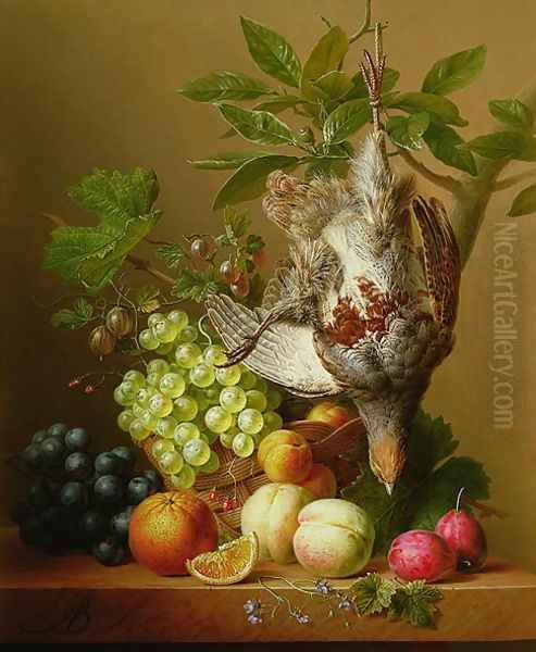 Still Life with Fruit and a Dead Partridge Oil Painting by Arnoldus Bloemers