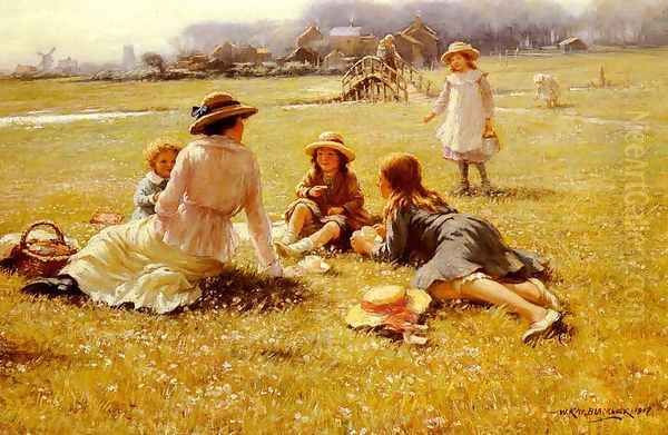 A Picnic Party Oil Painting by William Kay Blacklock