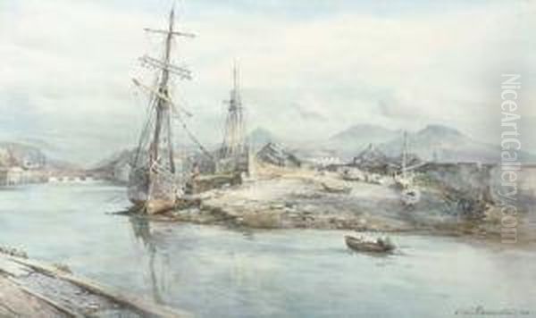 Port Medoc Oil Painting by Charles William Adderton