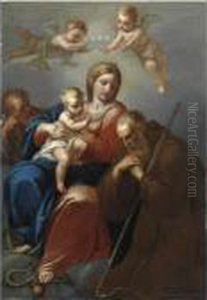 Madonna Col Bambino E San Francesco Oil Painting by Luigi Ademollo