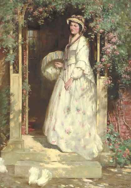 Portrait of Mrs. Nellie Williams, the artist's wife Oil Painting by William Kay Blacklock