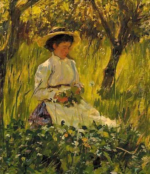 The flower picker Oil Painting by William Kay Blacklock