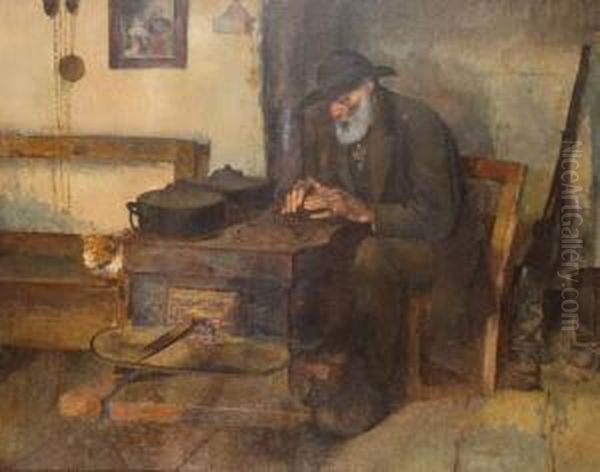 Signee Et Datee 1895 En Bas A Droite Et Encadree Oil Painting by Jules Adler