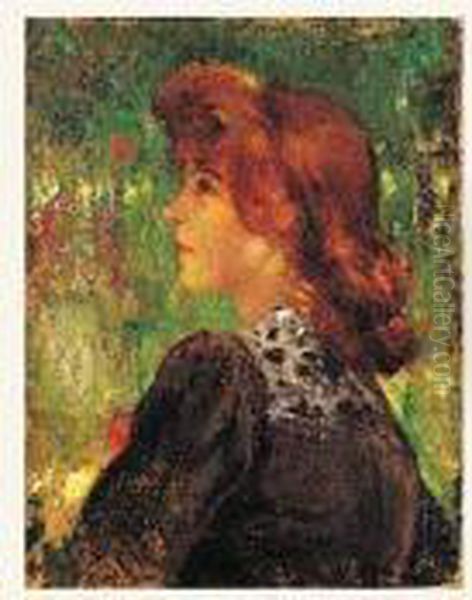 Jeune Femme A La Chevelure Rousse Oil Painting by Jules Adler