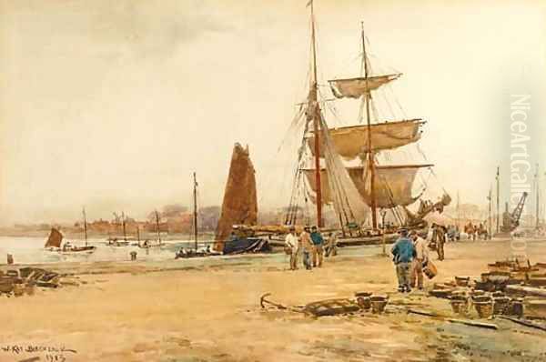 Southwold harbour Oil Painting by William Kay Blacklock