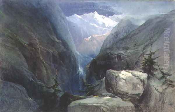 Mountain Landscape Oil Painting by Henry Bright