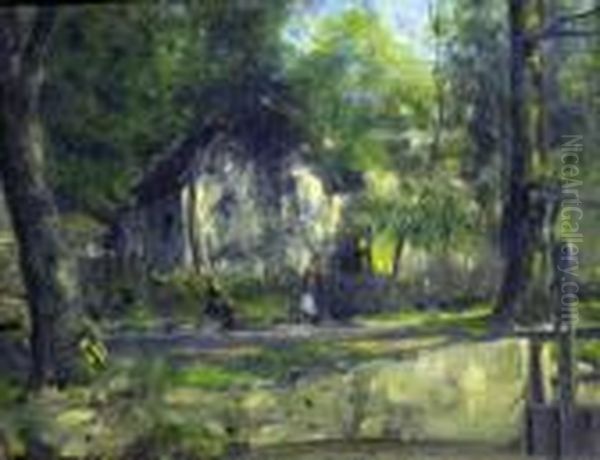 Spring House, Addingham Oil Painting by Albert Jean Adolphe