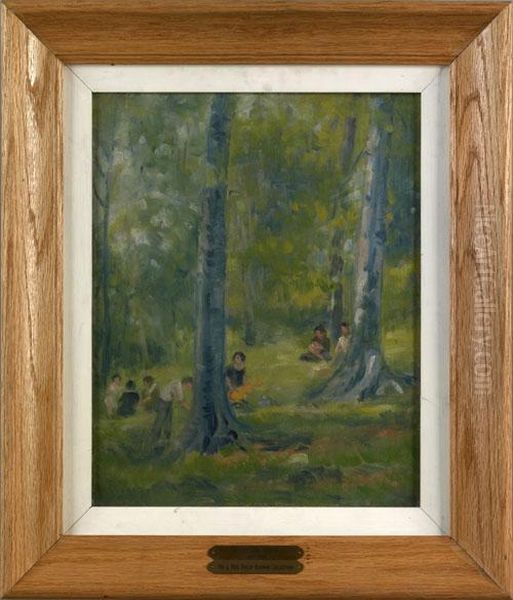 Landscape With Figures Oil Painting by Albert Jean Adolphe