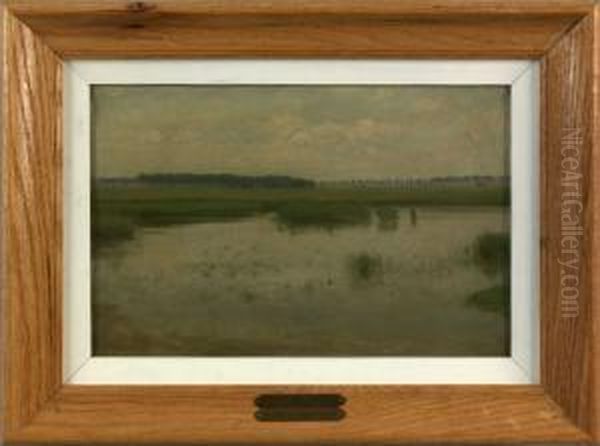 Marsh Scene Oil Painting by Albert Jean Adolphe