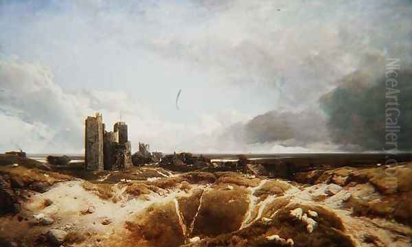 Orford Castle 1856 Oil Painting by Henry Bright