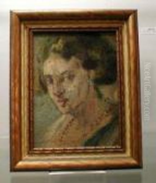 Study Of A Woman's Head Oil Painting by Albert Jean Adolphe