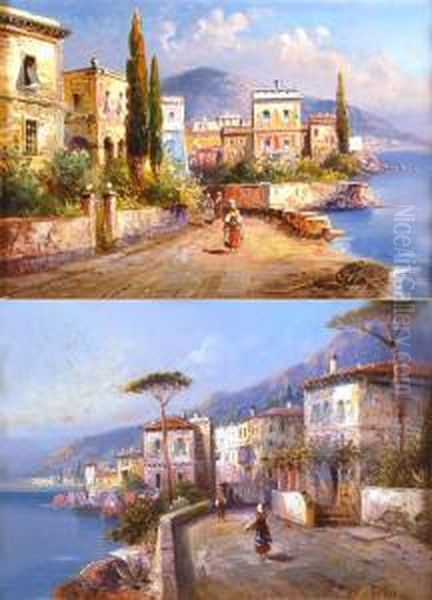 Scorci Del Lago Di Como Oil Painting by Franz Theodor Aerni