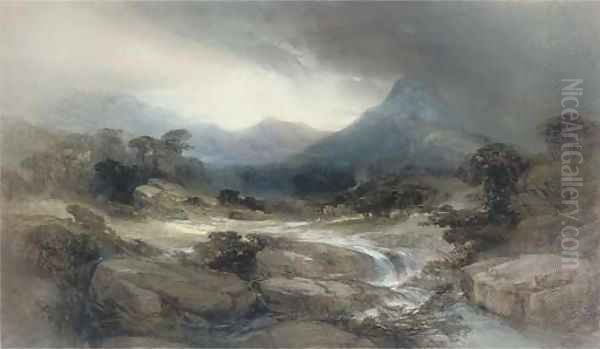 A mountain stream Oil Painting by Henry Bright