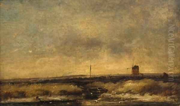 On the Fens Oil Painting by Henry Bright