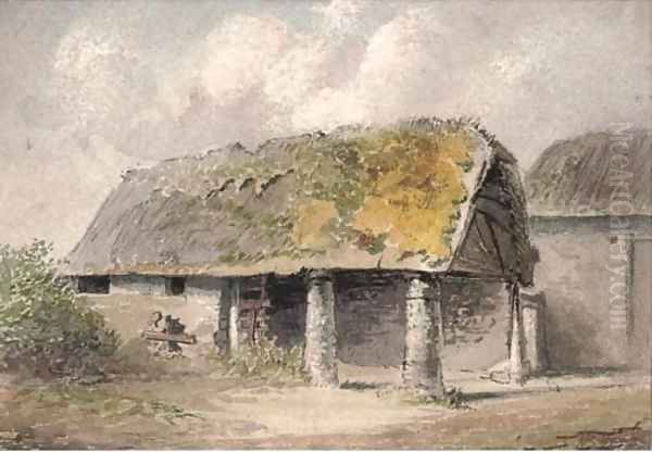 Study of a rustic hut Oil Painting by Henry Bright