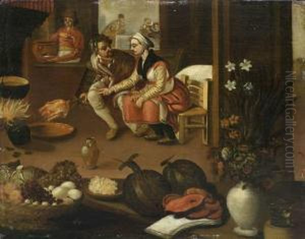 Kucheninterieur Eines Gasthauses Oil Painting by Pieter Aertsen