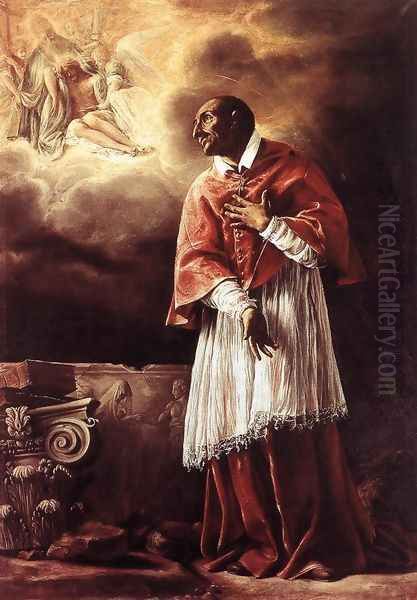 St Carlo Borromeo 1611-12 Oil Painting by Orazio Borgianni