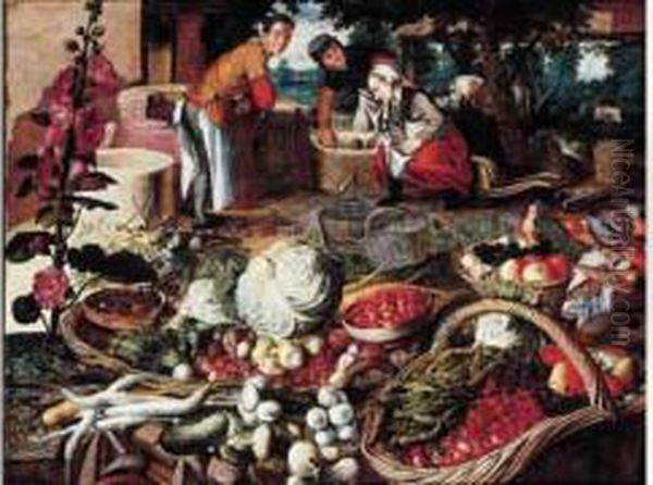 Scene De Marche Oil Painting by Pieter Aertsen