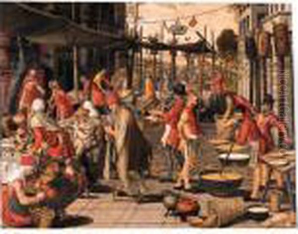 The Parable Of The Royal Wedding Oil Painting by Pieter Aertsen