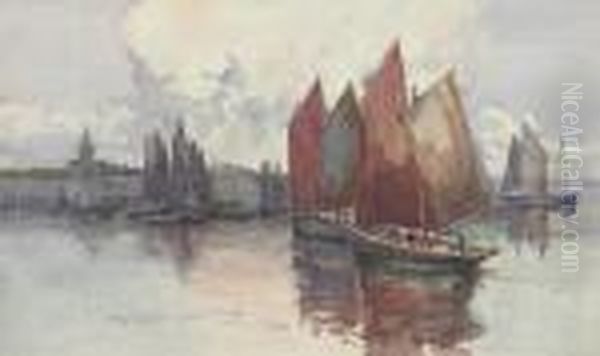 Into Harbor Oil Painting by Andrew F. Affleck