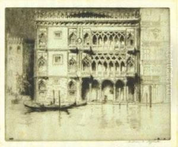 A Venetian Palazzo Oil Painting by Andrew F. Affleck