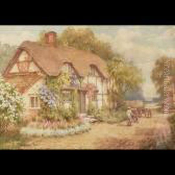 In The Village Of Cropthrone, Near Evesham,worcestershire Oil Painting by William Affleck