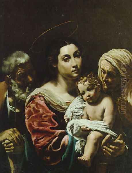 The Holy Family with Saint Anne Oil Painting by Orazio Borgianni