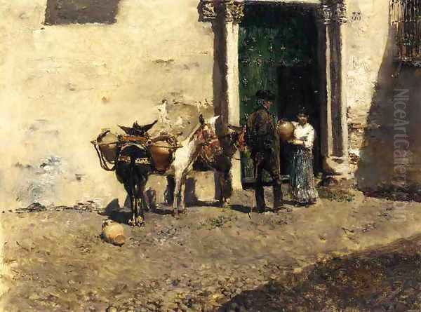 A Spanish Water Carrier (Toledo) Oil Painting by Robert Frederick Blum